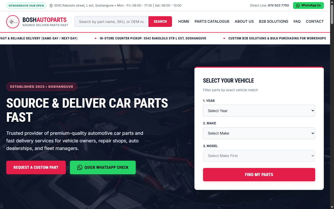Bosh Autos Replacement Parts Platform